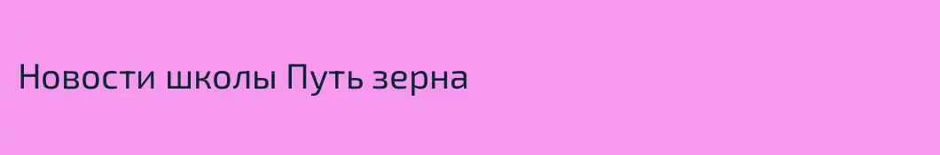 Новости школы Путь зерна
